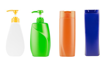 plastic bottle lotion isolated on white background - clipping paths