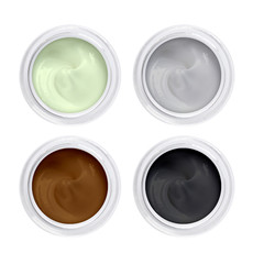 green gray brown and black clay isolated on white