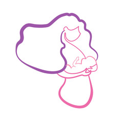 Breastfeeding woman with baby illustartion