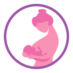 Mother and baby flat icon
