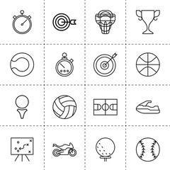 Set of 16 competition outline icons