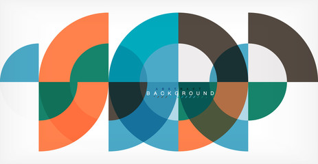 Minimal circle abstract background design, multicolored template for business or technology presentation or web brochure cover layout, wallpaper