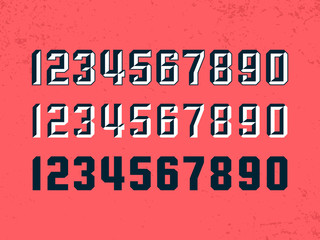 Modern professional vector numbers in sport theme. Three variations
