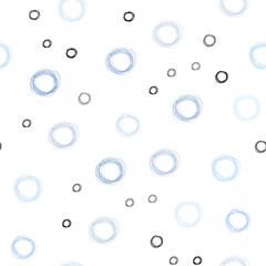 Light Pink, Blue vector seamless template with circles.