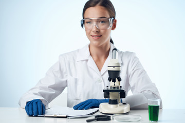 laboratory technician conducting experiments science microscope