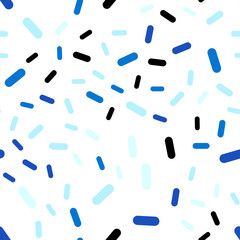 Dark BLUE vector seamless template with repeated sticks.
