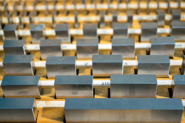 Standard Units of Measurement for meter Length. Standard length samples for engineering. Old...