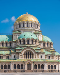 Alexander Nevsky cathedral in Sofia, Bulgaria on a sunny day.