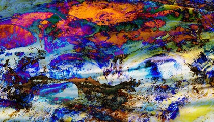 River bed with stones and water abstract
