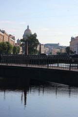 Naklejka premium View to Bridge of Kisses on river Moyka, Saint Petersburg, Russia