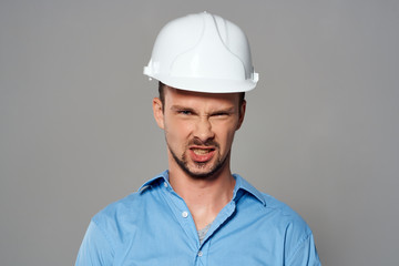 builder in a helmet portrait