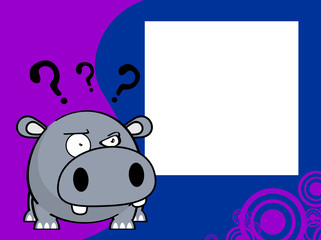 cute baby ball hippo cartoon expression background in vector format very easy to edit