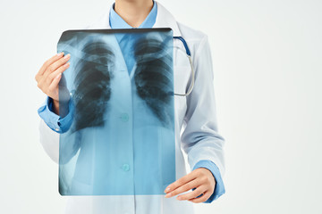 doctor with x-ray stethoscope