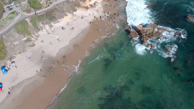 Aerial Tilt Up Shot of Laguna Beach California USA