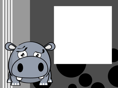 cute baby ball hippo cartoon expression background in vector format very easy to edit