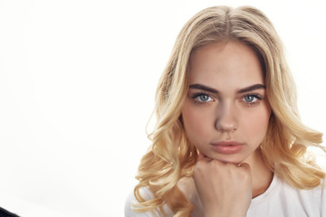 Naklejka premium blond woman portrait