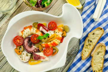  Fresh healthy seafood salad 