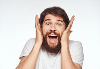 joyful man with a beard