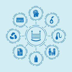 Set of 9 care filled icons