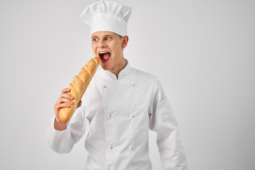 the cook eats a loaf