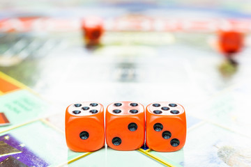 cubes on the board game