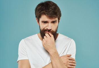 a man in a shirt with a beard