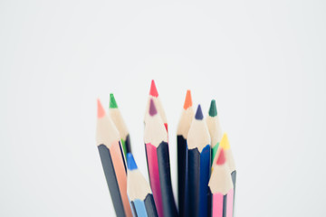 Fototapeta premium Back to school isolated color pencils