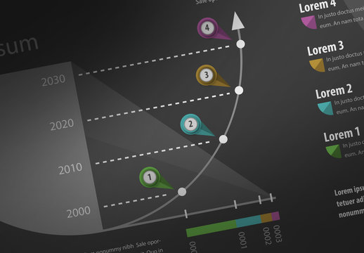 Infographic Layout with Line Chart and Bar Graph