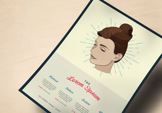 Business Flyer Layout with Woman Illustration