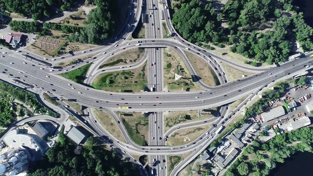 Aerial bird's eye video taken by drone