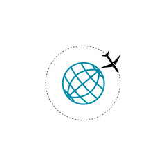 Airplane vector design element, logo, travel agency concept