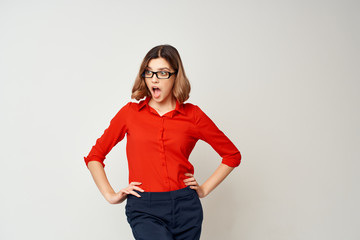 surprised business woman with glasses