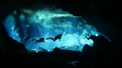 Diving in cenote