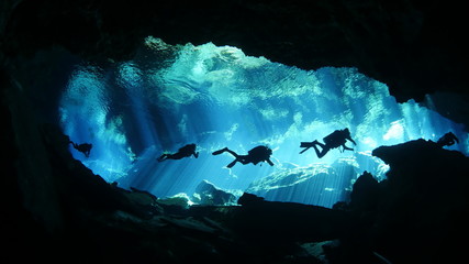 Diving in cenote