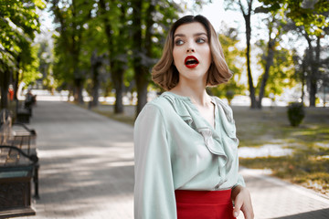 Fototapeta premium young woman in the park