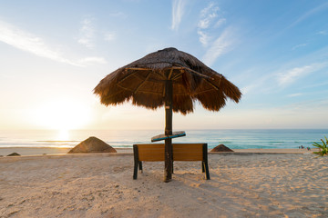 Cancun beach at sunrise - Playa Delfines