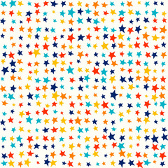 Multicolor bright stars, random vivid colors - Cute kids pattern background. Seamless vector pattern. Colorful childrens wallpapers background.
