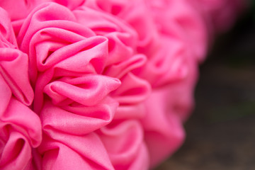 Pink curtains Made flowers,texture background.