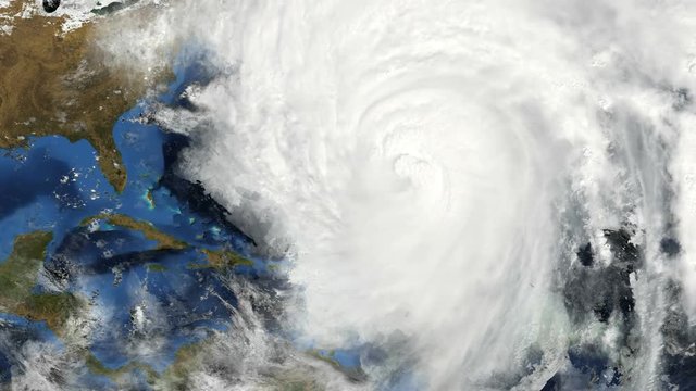 Extremely detailed and realistic high resolution 3D animation of a Hurricane. Shot form Space. Elements of this animation are furnished by NASA