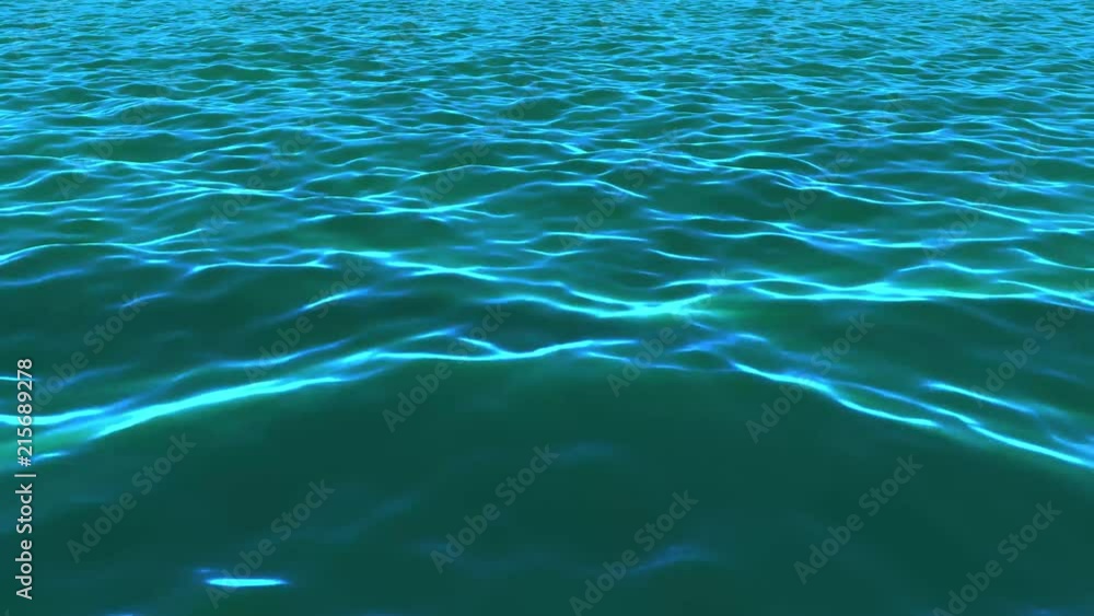 Poster beautiful seascape background/ animation of a 4k loop deep ocean landscape with water waves texture 