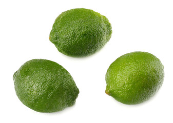 healthy food. 3 limes isolated on white background