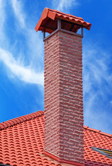  house from a red brick with a pipe
