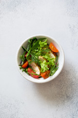 Freah vegetables and grilled chicken salad