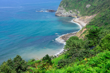 Obraz premium beautiful Cantabrian sea coast and nature of Pais Vasco, Spain