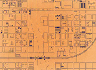 City Concept - Retro Architect Blueprint