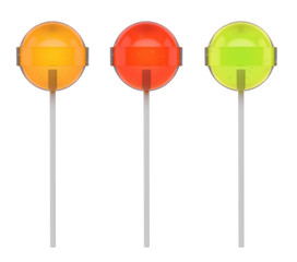 Yellow, red and green lolly pop
