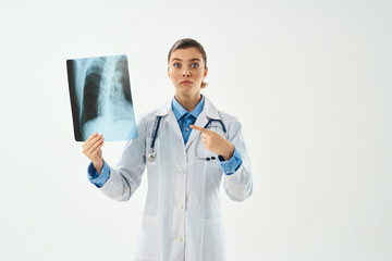 doctor with stethoscope x-ray