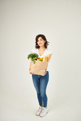 woman with food package