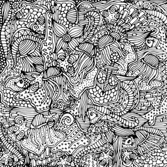 Abstract, psychedelic pattern, doodle
