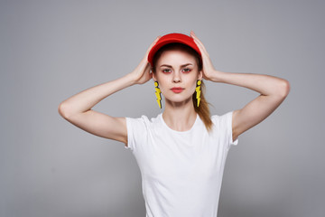 woman in a fashion cap